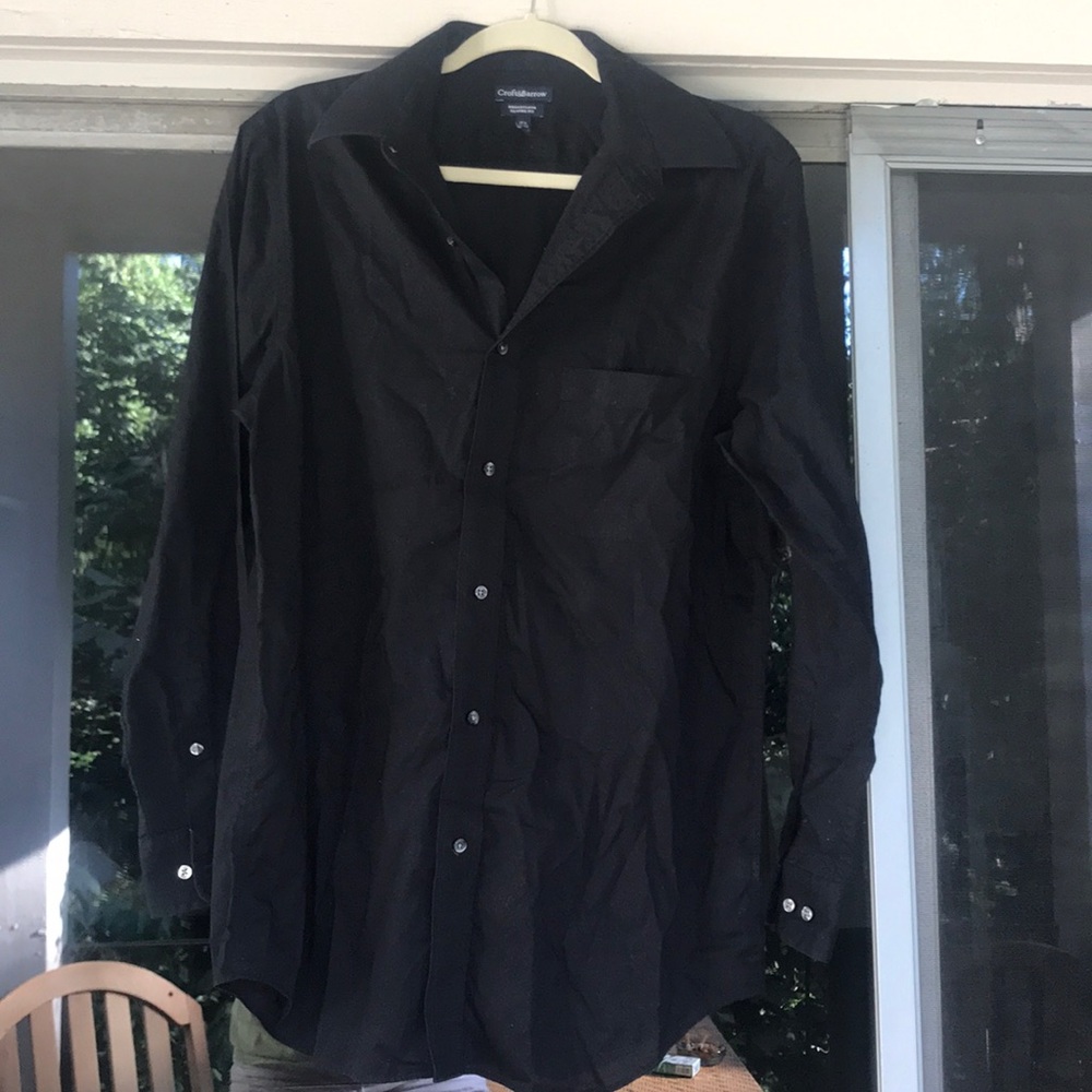 All black button down